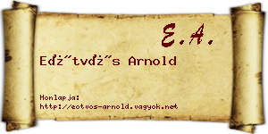 Eötvös Arnold névjegykártya